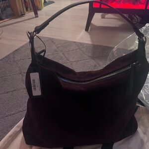 Brown Suede Hobo Bag